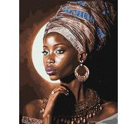 Ideyka Dipingere con i numeri Bellezza africana 40x50 con cornice in legno