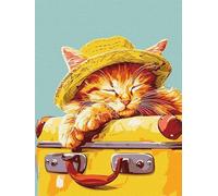 Ideyka Dipingere con i numeri - Gattino addormentato ©art_selena_ua 30x40 con cornice in legno