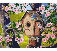 IDEYKA Resistente all'alimentazione per uccelli: dipingi con i numeri per adulti, semplice pittura acrilica in base ai numeri per adulti, dipingi con cornice, fai da te in base ai numeri, 40 x 50 cm