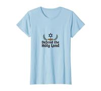 IDF Difendi la Terra Santa Sostegno Patriottico Israele Maglietta, Donna, Celeste, 3XL