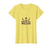 IDF Difendi la Terra Santa Sostegno Patriottico Israele Maglietta, Donna, Limone, S