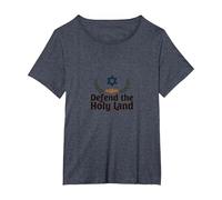 IDF Difendi la Terra Santa Sostegno Patriottico Israele Maglietta, Donna Plus-Size, Pervinca, 6X