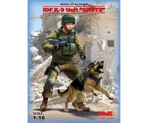 IDF K-9 Israeli Police Team Officer w/ Dog 1:16 Plastic Model Kit ICM
