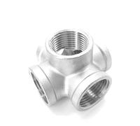 IDGTTLDF 1/4" 3/8" 1/2" 3/4" 1" 1.25" 1.5" 2" BSPT Female 3 4 5 Ways Corner Cross 304 Stainless Steel Pipe Fitting Connector Water Gas(5 Ways,1-1l2 BSP)