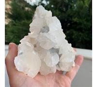 IDGTTLDF 1pc 100-230g Stunning White Rose Calcite Stone Bohemian Style with Fluorescent Effect under Purple Light