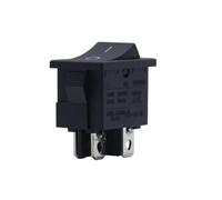 IDGTTLDF 1pc Black 21x15mm KCD1-104 Rocker Power Switch 4 Pin 2 Terminal Hole Size 13x19mm 6A 250V 125V RS601D