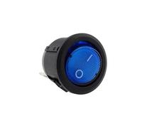 IDGTTLDF 1pcs 20mm KCD1 10A 12V Blue Light Power Switch Car Button Lights ON/off 3pin Round Rocker Switch