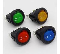 IDGTTLDF 4Pcs Car 220V Round Rocker DOT Boat LED Light Toggle Switch SPST ON/off Controls (Color : Red) (Color : Mixed Color)