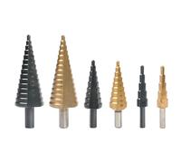 IDGTTLDF 5/9/15steps 4-32mm High Speed Steel Straight Grooved Conical Drill Bit HSS Metal Step Drill Bit for Woodworking Thin Iron Steel 1Pcs(Black(4-12mm)) IDGTTLDF