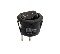 IDGTTLDF 5pc ARC-1112 Boat Switch Open Hole 20MM Round 23mm Boat Switch Black 2 Pin 2 Gear Button 6A250V