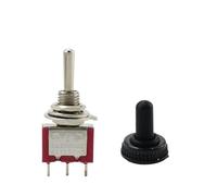 IDGTTLDF 5pcs / 10pcs 6mm Button Switch Red mts-123 Double Side Reset Moving Head Toggle Switch 3-Pin 3-Gear Rocker Button(MTS-123 with cap,5pcs)