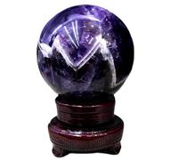 IDGTTLDF Amethyst Crystal Sphere Ball Gem Stone Stones +Wooden Base, ball-25~30mm