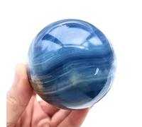 IDGTTLDF Blue Agate Crystal Ball, Sphere Balls for Witchcraft and Decorative,Crystals and Stones Beginners Gift,Desktop Ornaments,60~70mm