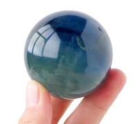 IDGTTLDF Blue Green Fluorite Crystal Ball with Stand, Quartz Polished Sphere,Decorative Sculpture Figurinefor Fengshui Home Decor Gift,50~60mm