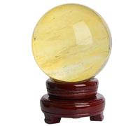 IDGTTLDF Citrine Ball Trendy Gifts Office Decorations Table Centerpieces Crystal Globe Feng Shui Sphere Prop Ornament Exquisite,15cm