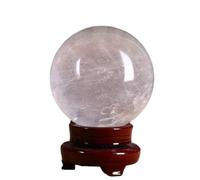 IDGTTLDF Clear Quartz Crystal Gemstone Ball Polished Rock Stone Sphere Ornament for Divination Feng Shui Home Office Decor Gift,13cm