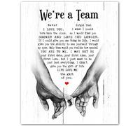 IDGTTLDF Couples Gift - We're A Team Romantic Wall Art, Wedding Vows Love Quote Print for Bedroom, Living Room Decor, Marriage & Relationship Inspiration Unframed,08x12inch(20x30cm)