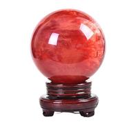 IDGTTLDF Crystal Ball Spheres Red Ornaments Cinnabar Desktop Living Room Office Study Home Decoration,red ball-13cm