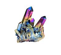 IDGTTLDF Crystal Cluster Quartz Electroplating Color Halo Clear Crafts,150g