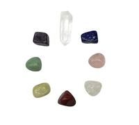 IDGTTLDF Decorazione della Stanza 8 Pezzi di Cristallo Naturale con Sette Ornamenti in Pietra for la Terapia, Pietra di Cristallo Aura