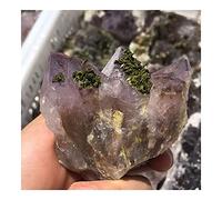 IDGTTLDF Decorazione della Stanza Cristallo Decorativo Incredibile Esemplare di grappolo di Ametista Naturale Sette ametiste con Pietre di tormalina Verde e Cristalli Cristallo