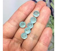 IDGTTLDF Decorazione della Stanza Cristallo Naturale Grezzo 6 pz/Lotto Moldavite Naturale Meteorite Ceca Impatto Perle di Vetro Pietra Grezza Pietra di Cristallo Pietra(Color:Light Blue,Size:20-21mm)