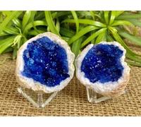 IDGTTLDF Decorazione della Stanza Esemplare di Gemma di Quarzo Cristallo Coppia Blu Tinto