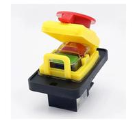 IDGTTLDF Emergency Stop Switch KJD12 250V 16A Waterproof Emergency Electromagnetic Pushbutton Switch 4 Pins Push Button Switch for Bench Drill Grinder
