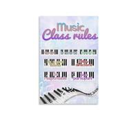 IDGTTLDF Engaging Music Class Rules Printable Poster, Welcome Sign Wall Art for Teacher Classroom Decor, Back to School Framed,08x12inch(20x30cm)