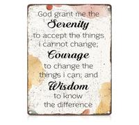 IDGTTLDF God Grant Me The Serenity Tin Sign Vintage Wall-Art 12x8 Inch | Rust resistant lightweight sign easy hang in room