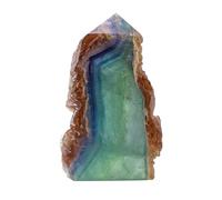 IDGTTLDF Green Fluorite Single-Pointed Crystal Tower Column Ornaments Raw Stone for Home Office Decoration,200~300g