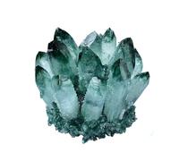 IDGTTLDF Green Phantom Quartz Cluster -Hand-Carved Crystal Stone Décor for Home Office, Gift with Stand