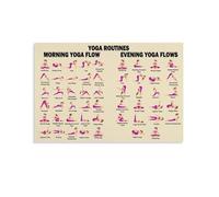 IDGTTLDF Home Fitness & Yoga Practice Poster - Illustrated Guide for Daily Workouts, Stretching Routines, and Flexibility Training Unframed,12x18inch(30x45cm)