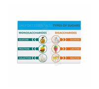 IDGTTLDF Kitchen Guide to Sugars Poster - Different Types & Uses Art Print, Informative Decor for Modern Kitchen, Pantry, Coffee Bar Framed,08x12inch(20x30cm)