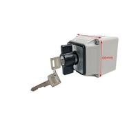 IDGTTLDF LW26-20MS Key Cam Switch with Protective Box Three Positions ON-off-ON Rotary Changeover Silver YMW26-20A(1P 4Terminals)