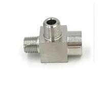 IDGTTLDF M14 M16 M20 1/8" 1/4" 3/8" 1/2" 3/4" BSP Female Thread 304 Stainless Steel Tee Type 3 Way High Pressure Pipe Fitting Connector(M-M-F,1/2")