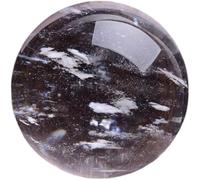 IDGTTLDF Melting Clear Quartz Crystal Ball Ornaments, Sphere Display Statue Feng Shui Home Decor Garden Gift,10cm
