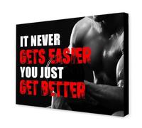 IDGTTLDF Motivational Gym Poster - It Never Gets Easier You Just Get Better Inspirational Wall Art for Home Fitness Room, Workout Space & Office Decor Unframed,16x24inch(40x60cm)