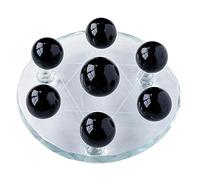 IDGTTLDF Obsidian Seven Star Array Feng Shui Crystal Ball Decoration Home Furnishing Articles Stone,chassis-12cm