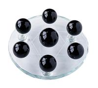 IDGTTLDF Obsidian Seven Star Array Feng Shui Crystal Ball Decoration Home Furnishing Articles Stone,chassis-20cm