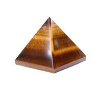 IDGTTLDF Pyramid Crystal Stones - 1.2" Great Figurine of Stone for, Balancing and Pyramids Grid(Tiger's Eye)