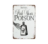 IDGTTLDF Retro Halloween Warning Sign Beware The Punch Vintage Metal Tin Sign Funny Wall Decor For Party Bar Porch 8 X 12 inch