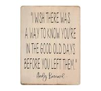 IDGTTLDF Rustic Quote Plaque Metal Tin Sign I Wish There Was a Way to Know Days Vintage Wall-Art for Study or Living Room 8 X 12 inch