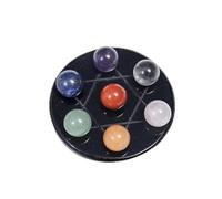 IDGTTLDF Seven Star Array Obsidian Plate Mixed Crystal Ball Set Stones Classical FengShui Ornament