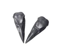 IDGTTLDF Shungite Raven Skull Carving - 3.94 Inch Hand-Polished Crystal Stone Sculpture, Gothic Desk Decor for Home, Office, Mystical Gift(2pcs)