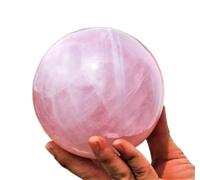 IDGTTLDF Stone Rose Quartz Sphere Crystal Ball Home Office Decorative Gem Gift(900-1000g)