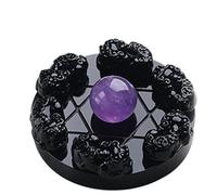 IDGTTLDF Very Beautiful Seven Star Array Colorful Obsidian Quartz Crystal Ball with Plate,Amethyst