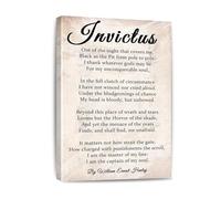 IDGTTLDF W.E. Henley Quote Poster, Invictus Poem “My Head is Bloody, Unbowed” Canvas Print, Motivational Wall Decor for Study, Office, Den Framed,08x12inch(20x30cm)