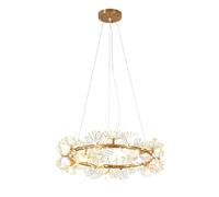 IDHBGJD Fuochi d'artificio Moderni Lampadari di Cristallo Dorati Lampadario Rotondo con tarassaco Lampadario Fiori Illuminazione a Sospensione per Sala da Pranzo Soggiorno Camera da Letto Cucina