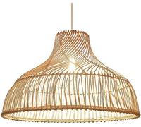 IDHBGJD Illuminazione Lampadari a Sospensione industriali Lampadari in Rattan Luce Intrecciata a Forma di Cupola 1 Luce Lampada a Sospensione Compatibile con la Cucina Foyer Beige della Fattoria